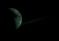 Plane Trails England Stockton Heath Moon 20230725